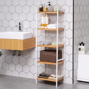 Songmics Badregal mit 5 Ablagen 31,5 x 45 x 142 cm