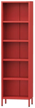 Jan Nowak Jan Nowak B&uuml;cherregal Mario 4 h&ouml;henverstellbaren Einlegeb&ouml;den (4x30 kg) und Wandmontage Metall Hochregal, 50 x 180 x 35 cm, Rot