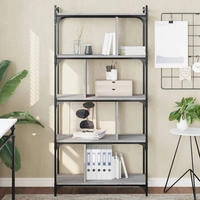 vidaXL B&uuml;cherregal 5 B&ouml;den Grau Sonoma 76x32x158 cm Holzwerkstoff