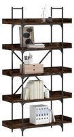 vidaXL B&uuml;cherregal 5 B&ouml;den R&auml;uchereiche 100x33x180,5 cm Holzwerkstoff