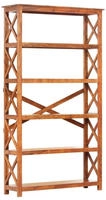 Vidaxl - B&uuml;cherregal 100x30x180 Cm Massivholz Mit Honigfarbenem Finish