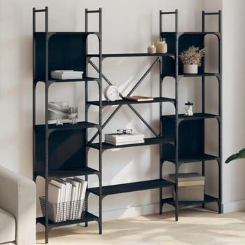 vidaXL B&uuml;cherregal Schwarz 155,5x24x166,5 cm (838858)