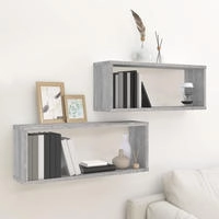 vidaXL W&uuml;rfelregale 2 Stk. Grau Sonoma 60x15x23 cm Holzwerkstoff