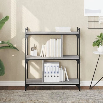 vidaXL B&uuml;cherregal 3 B&ouml;den Grau Sonoma 76x32x88 cm (833933)