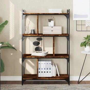 vidaXL B&uuml;cherregal 4 B&ouml;den R&auml;uchereiche 76x32x123 cm (833937)