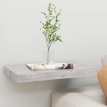 vidaXL Schweberegal Betongrau 40x23x3,8 cm MDF (326591)