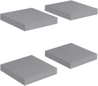 vidaXL Schweberegale 4 Stk. Grau 23x23,5x3,8 cm MDF