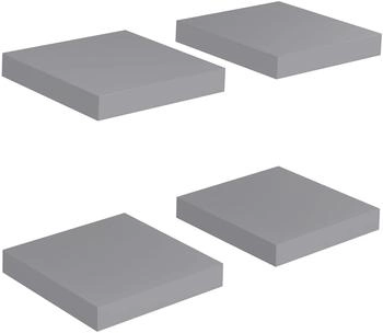 vidaXL Schweberegale 4 Stk. Grau 23x23,5x3,8 cm MDF (323846)
