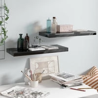 vidaXL Schweberegale 2 Stk. Hochglanz-Schwarz 60x23,5x3,8 cm MDF