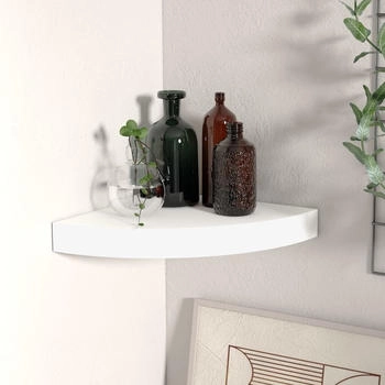 vidaXL Eck-Schweberegal Weiß 25x25x3,8 cm MDF (323895)