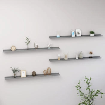 vidaXL Wandregale 4 Stk. Grau 115x9x3 cm (326678)