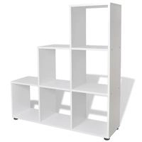 vidaXL Treppenregal B&uuml;cherregal 107 cm Wei&szlig;