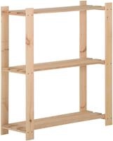 vidaXL Lagerregal mit 3 B&ouml;den 80x28,5x90 cm Massivholz Kiefer