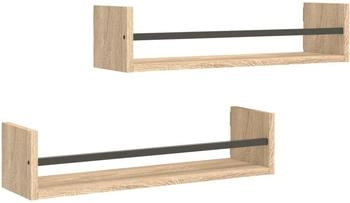 vidaXL Wandregale mit Stangen 2 Stk. Sonoma-Eiche (9839.835435)