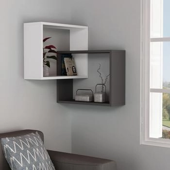 Livetastic Wandboard Anthrazit weiß 60x68x20 cm
