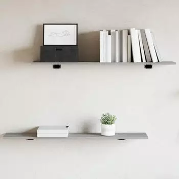vidaXL Wandregale 4 Stk. Grau Sonoma 100x20x1,5 cm (838293)