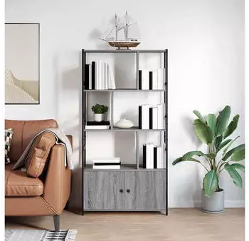 vidaXL B&uuml;cherregal Holzwerkstoff Grau Sonoma 80x30x155,5cm (868440)