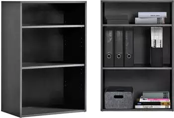 mokebo B&uuml;cherregal "Der B&uuml;cherwurm" Holzwerkstoff Anthrazit 2 F&auml;cher 60x91x34,5cm