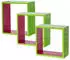 BHP Design-Regal 3-teilig MDF Hochglanz hellgrün/pink (B421566-2212)
