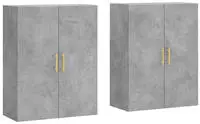 vidaXL Wandschr&auml;nke 2 Stk. Betongrau 69,5x34x90 cm