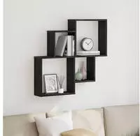 vidaXL Wandregal Schwarz Eichen-Optik 80 x 15 x 78,5 cm Holzwerkstoff