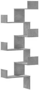 vidaXL Wand-Eckregal Betongrau 45x45x147cm Holzwerkstoff (852639)