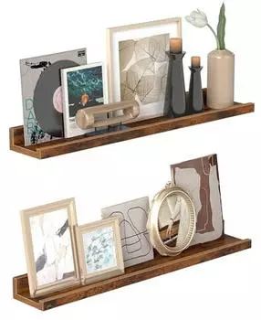 Vasagle Schweberegale 2er Set, 60cm, erh&ouml;hte Vorderkante (LWS064K01)
