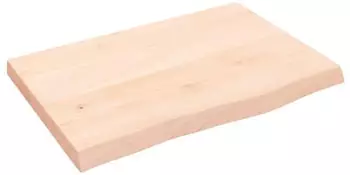 vidaXL Wandregal Massivholz Unbehandelte Eiche 60x40x(2-4)cm