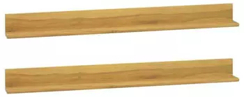vidaXL Celina Wandregal 2er-Set 110x10x10cm Massivholz Teak (338261)