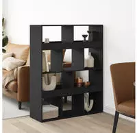 vidaXL Raumteiler Schwarz 100x33x125,5 cm Holzwerkstoff