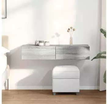 vidaXL Wandregal mit Schubladen Grau Sonoma 100x36x19cm Holzwerkstoff (859991)