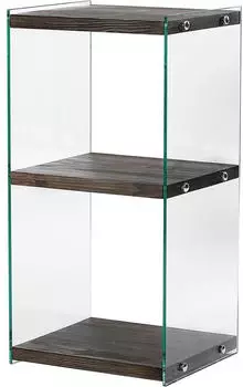 Hanah Home Aqua 2 Bücherregal Massivholz & Sicherheitsglas Anthrazit 40x35x80cm (552NOS2366)