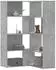 vidaXL Eck-Bücherregal 4 Böden Holzwerkstoff Betongrau 85x85x140cm (3307813)