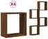 vidaXL Wandwürfelregale 4 Stk. Braune Eiche 30x15x30cm (815886)