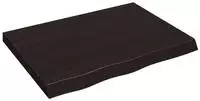 vidaXL Wandregal Dunkelbraun 80x60x(2-6) cm Massivholz Eiche Behandelt