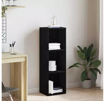 vidaXL B&uuml;cherregal Schwarz Eichen-Optik Holzwerkstoff 36x30x114cm (862395)