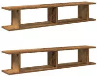 vidaXL Wandregale 2 Stk. Altholz-Optik 105x18x20 cm Holzwerkstoff