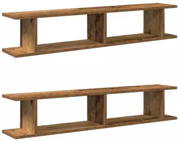 vidaXL Wandregale 2 Stk. Altholz-Optik 105x18x20cm Holzwerkstoff (856602)