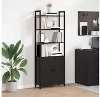 vidaXL B&uuml;cherregal Schwarz Eichen-Optik 60 x 24 x 161 cm Holzwerkstoff