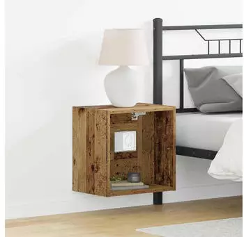 vidaXL Schwebendes Wandregal mit LED-Licht Braun 40x28,5x40cm (863090)