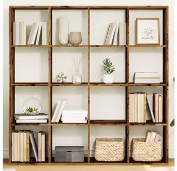 vidaXL B&uuml;cherregal Altholz-Optik 137,5x29x137,5cm Holzwerkstoff (3310296)