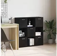 vidaXL B&uuml;cherschrank Schwarz Eichen-Optik 90x28x90 cm Holzwerkstoff