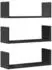 vidaXL Wandregale 3er-Set Holzwerkstoff Schwarz 58x18x18cm (853282)
