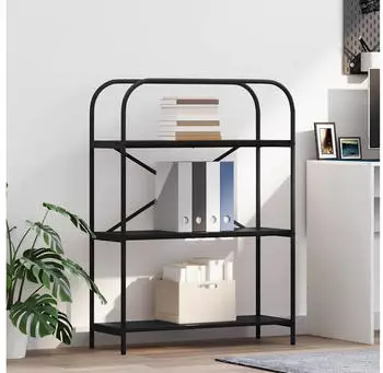 vidaXL B&uuml;cherregal Holzwerkstoff Schwarz Eichen-Optik 80x30x109cm (879845)