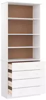 vidaXL B&uuml;cherregal mit Schubladen ALTA Wei&szlig; 77x35x186,5 cm Kiefernholz