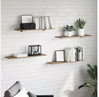 vidaXL Regalbrett 4 pcs Braun 80 x 20 x 1,5 cm Holzwerkstoff