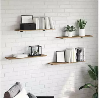 vidaXL Regalbrett 4er-Set Braun 80x20x1,5cm Holzwerkstoff (875058)