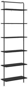 vidaXL B&uuml;cherregal Schwarz Eichen-Optik 60x24x203cm Holzwerkstoff (879971)