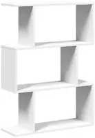 vidaXL Raumteiler B&uuml;cherregal 3-stufig Wei&szlig; 70x24x97 cm Holzwerkstoff