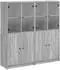 vidaXL Bücherschrank mit Türen Grau Sonoma 136x37x142cm Holzwerkstoff (3206529)